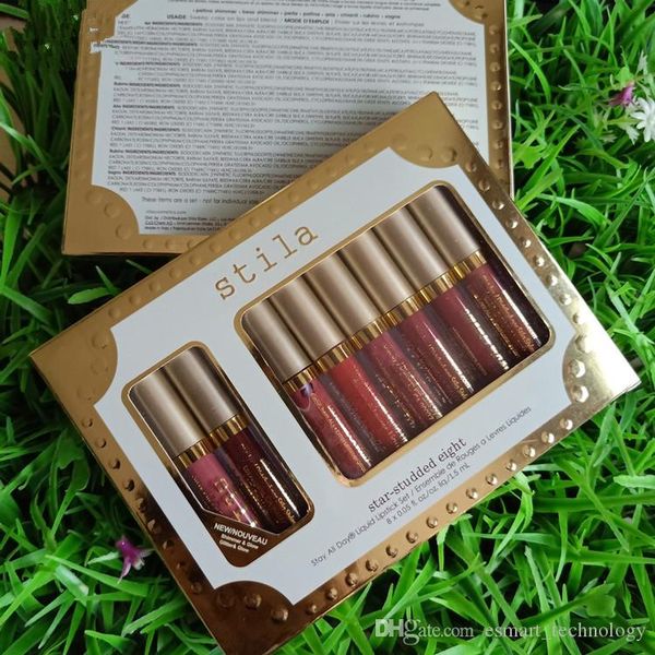 Stila 8-teiliges Star-Studded Eight Liquid Listick Set Stay All Day Lipgloss Lipgloss Rouge A Levre Kosmetik-Make-up-Set