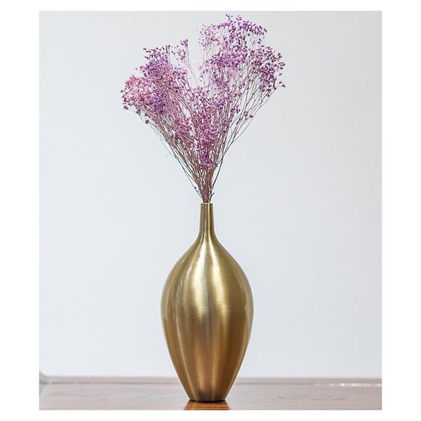 

vases drawing room deskdecor hydroponic plant narrow neck vase brass brief ikebana flower bottle art home decoration