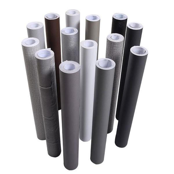 

wallpapers pvc wallpaper self-adhesive waterproof door stickers nordic style gray wall bedroom furniture home decoration