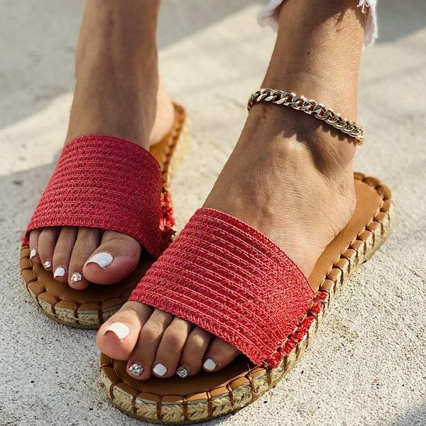 

slippers summer espadrille women flat sandals beach flip flops open toe platform ladies shoes female outdoor casual slides, Black