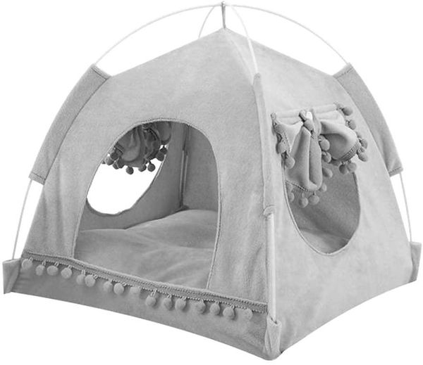 

cat beds & furniture portable folding pet tent cave bed with removable washable cushion pillow indoor outdoor kitten pets puppy house