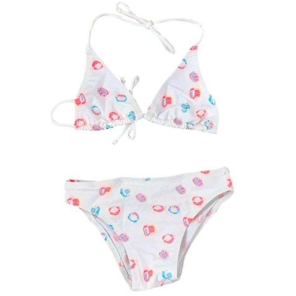 

fast and delivery girls' triangle sling bikini and trendy bottom swimsuit set
