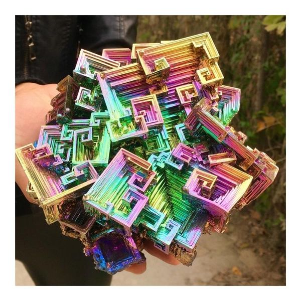 

decorative objects & figurines bismuth crystals bi metal crystal rainbow bright mineral specimen original nature art artwork article