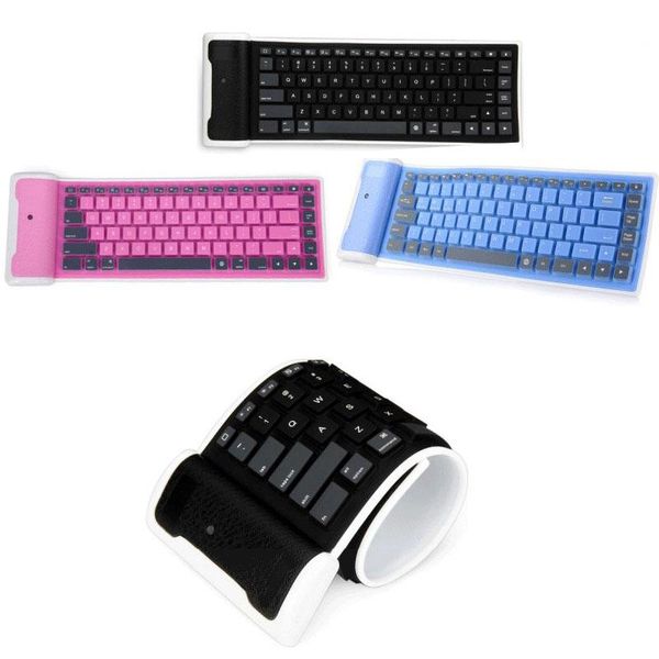 

keyboard universal silent roll up keypad for pc lapfoldable silicone wireless keyboard rechargeable flexible waterproof slim