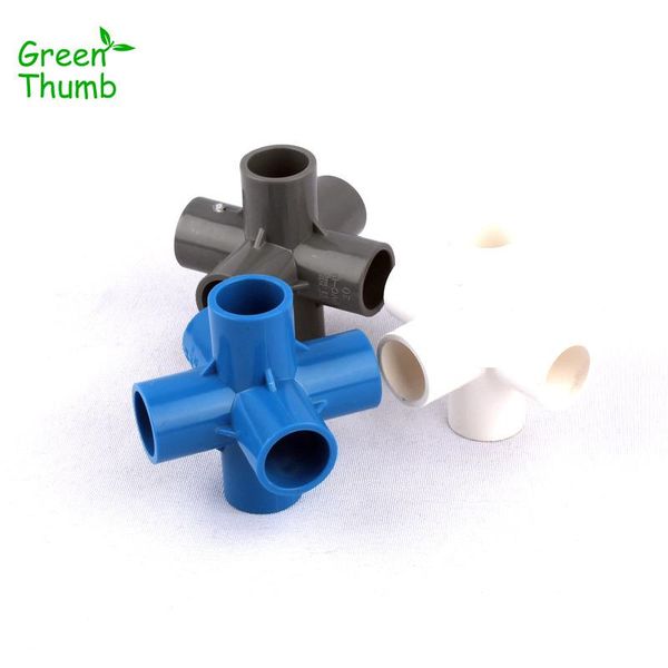 

watering equipments 2pcs green thumb inner diameter 20mm plastic pvc six way connector for garden irrigation water pipe fittings