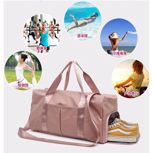 

outdoor waterproof nylon sports gym bags men women training fitness travel handbag yoga mat sport bag with shoes com jllqml