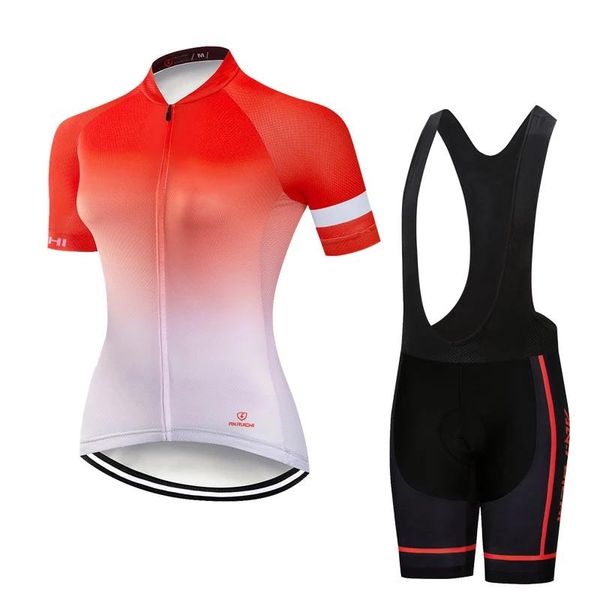 

racing sets cycling suit women's bike mtb ropa ciclismo 2021 summer girl short-sleeved breathable red, Black;blue