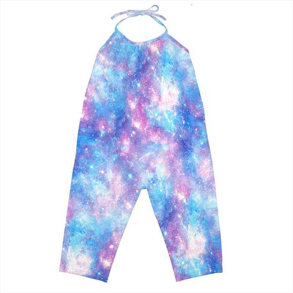 

kids jumpsuit girls avocado print sleeveless strappy romper playsuits for summer 2 7 years, Blue