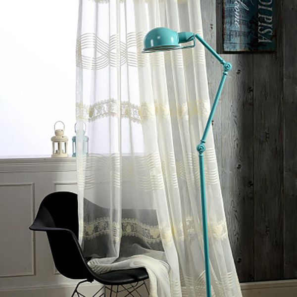 

curtain & drapes faux linen stripe pattern sheer curtains for bedroom kids room embroidered patio sliding door voile window