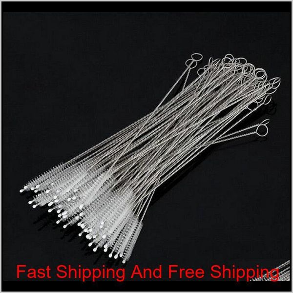 

200*50*7mm 200*50*10mm stainless steel handle drinking straws cleaning brush pipe tube baby bottle cup reusable qyluyw homes2007