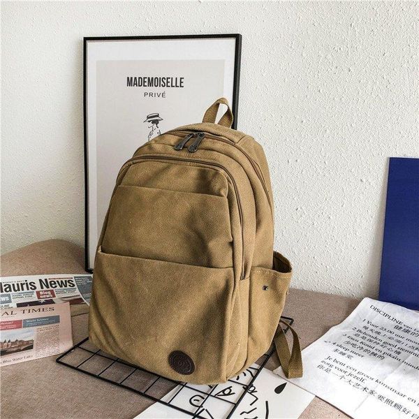 

backpack brand canvas 100% cotton solid large capacity leisure or travel bag computer book