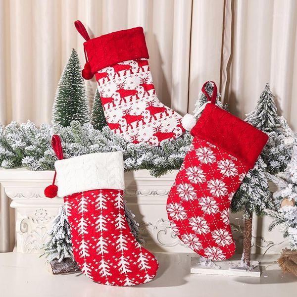 

christmas decorations knit stockings fireplace hanging set for household decoration xmas holiday season party pendants