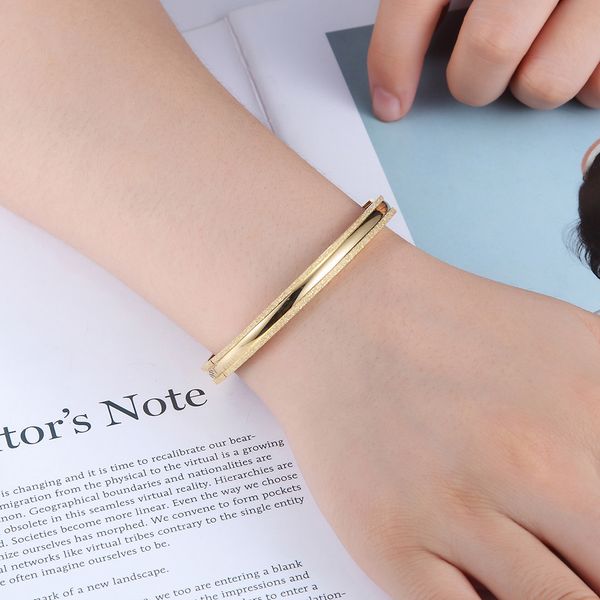 

uniquely designed shiny mid-smooth concave surface stainless steel frosted side bangle & bracelet jewelry for men and women, Black