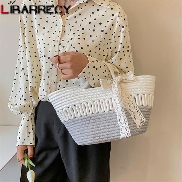 

evening bags 2021 summer ladies woven bag fashion ribbon design women's handbag panelled designer women travel bolsos de mujer sac