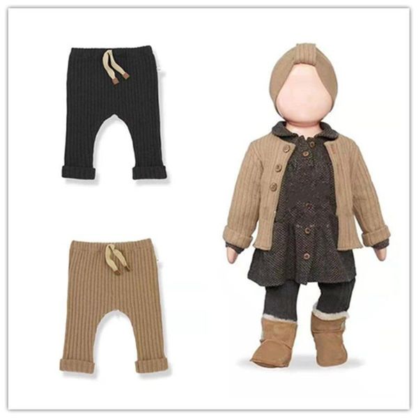 

trousers baby knitted pants 2021 autumn and winter itf boys girls threaded leggings, Blue
