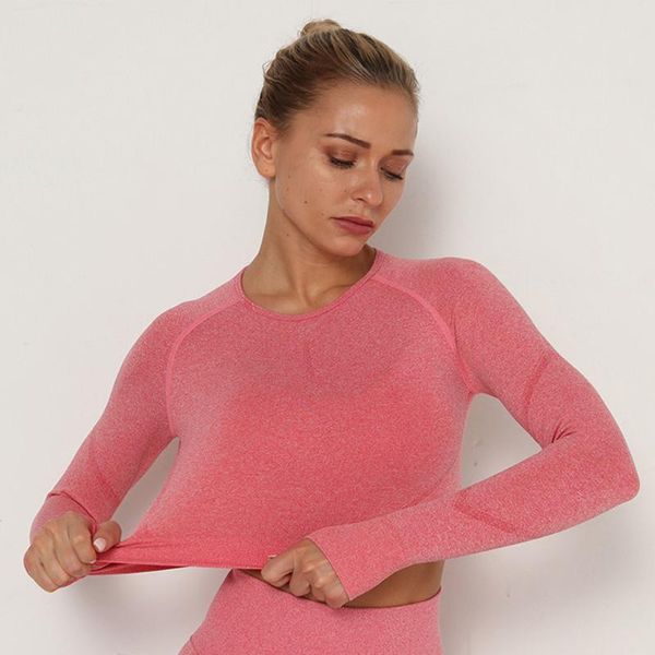 

yoga outfit woman sports shirts long sleeve women crop female t-shirt for fitness sportswear