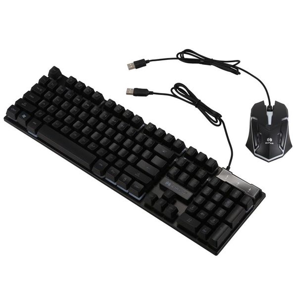 

eipln e83 colorful luminous suspension keyboard, office home usb wired keyboard mouse set