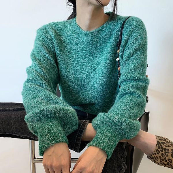 

women's sweaters whcw cgdsr solid autumn winter pullover 2021 jumper vintage oversized knitted elegant sweater women thick woman korean, White;black
