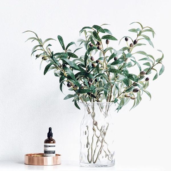 

1pc home decor artificial plants artificial olive branch with fruit fake plant home decoration p props plantas artificiales
