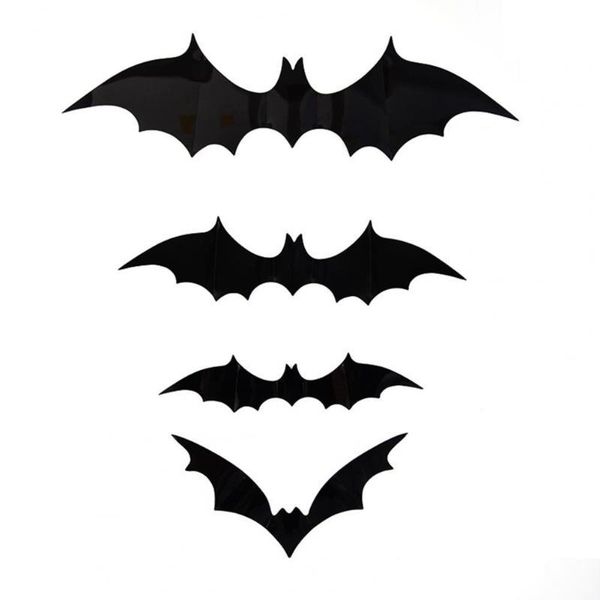 

party hats pvc 60pcs/set useful 3d bats halloween window sticker eco-friendly wall lightweight for festival