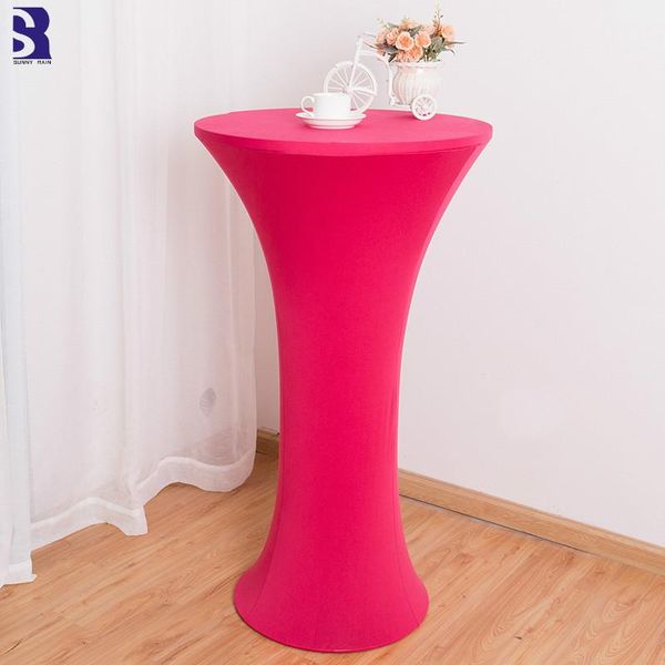 

table cloth sunnyrain 4-piece party stretch tablecloth for round based cocktail spandex wedding tight fit fitted
