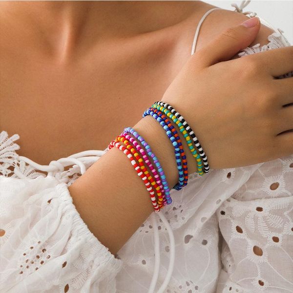 

link, chain color handmade beads bracelets bangles fashion bohemian court wedding link bracelet for women jewelry vintage ethnic, Black