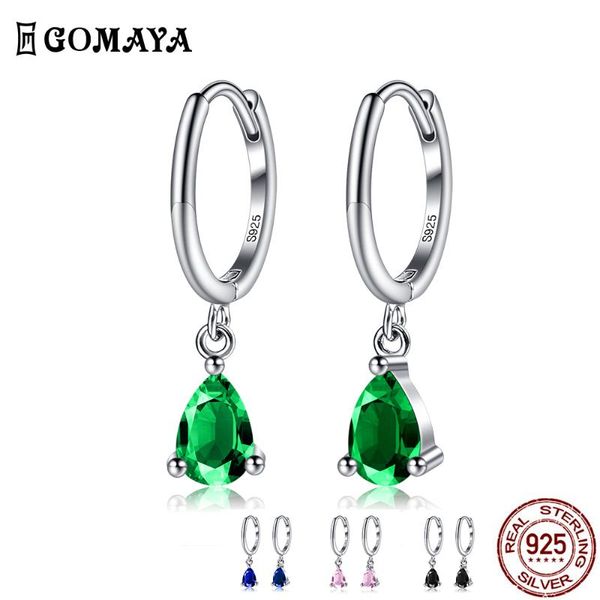 

dangle & chandelier gomaya 925 sterling silver drop earrings for women inlay big cubic zirconia four colorful choose anniversary fine jewelr