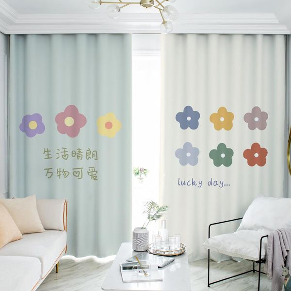 

curtain & drapes customized fresh nordic floor elegant flower all- bedroom living room study simple background floor-to-ce