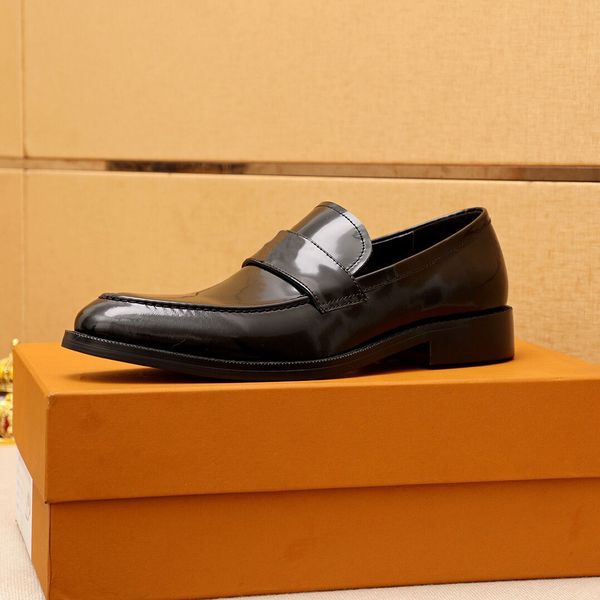 

2022 men classic slip on comfortable leisure flats fashion brand designer genuine leather loafers party business dress shoes size 38-45, Black