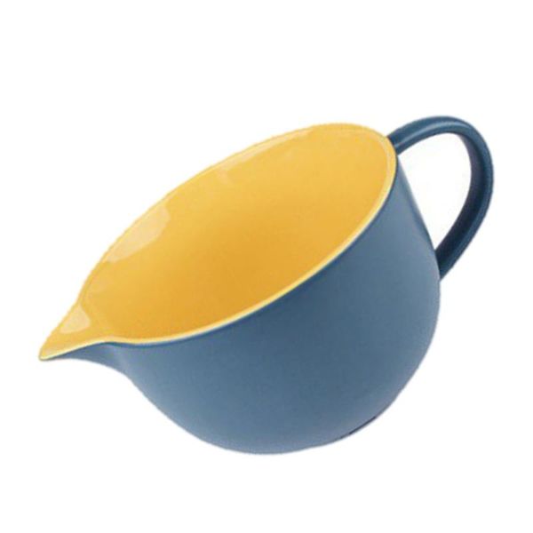 

bowls 1pc ceramic bowl practical egg mixing serving (yellow blue)