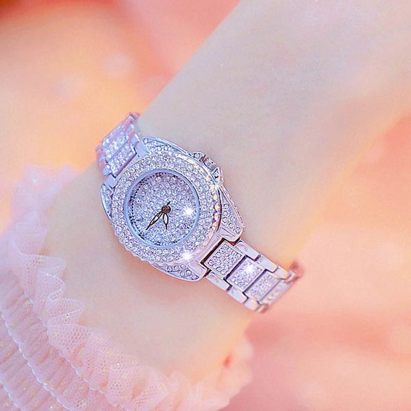 

2021 sier watch women ladies whatches wach steel women's bracelet watches female clock relogio feminino montre femme, Slivery;brown