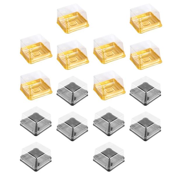 

100 pcs exquisite cupcake boxes waterproof egg-yolk puff boxes (golden black)