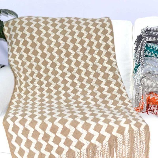 

blankets nordic knitted blanket plaid sofa throw with tassel tv travel bedspread cover bed decorative