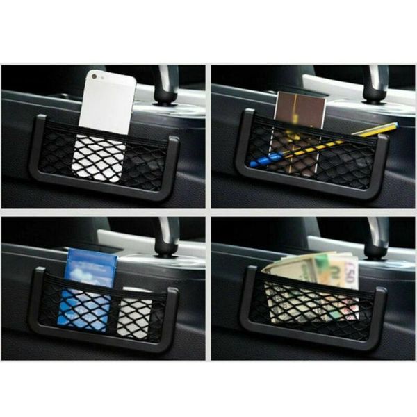 

car organizer 3pcs universal seat side back storage net bag phone holder pocket unhindered shape