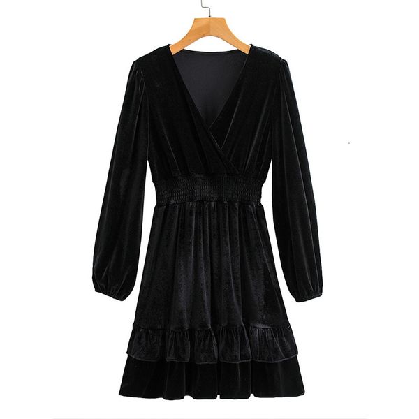 

2021 new veet women v-neck bodycon modis soild autumn winter elegent split femme es party long sleeve gothic clothes guza, Black;gray