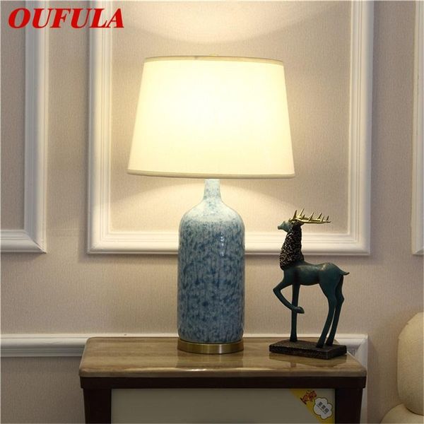 

table lamps oufula ceramic light lamp copper led contemporary luxury pattern desk for home