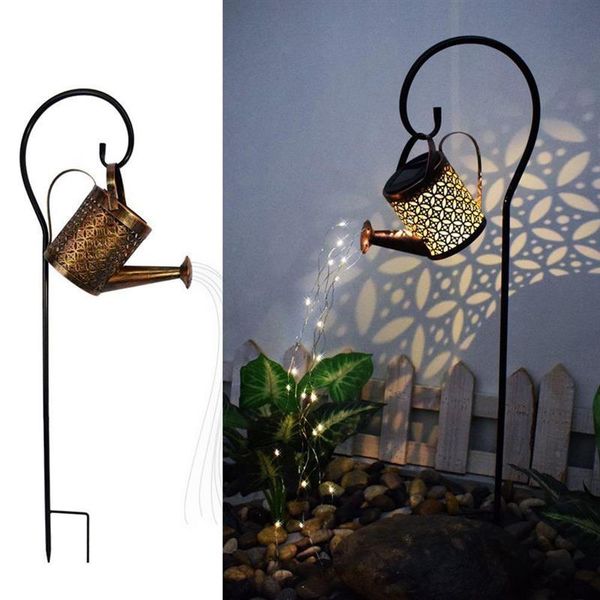 

lawn lamps garden art led light outdoor solar watering can fairy lights