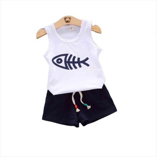 

summer baby boy clothes children girls fashion cartoon vest shorts 2pcs sets toddler casual clothing infant kids cw01, White