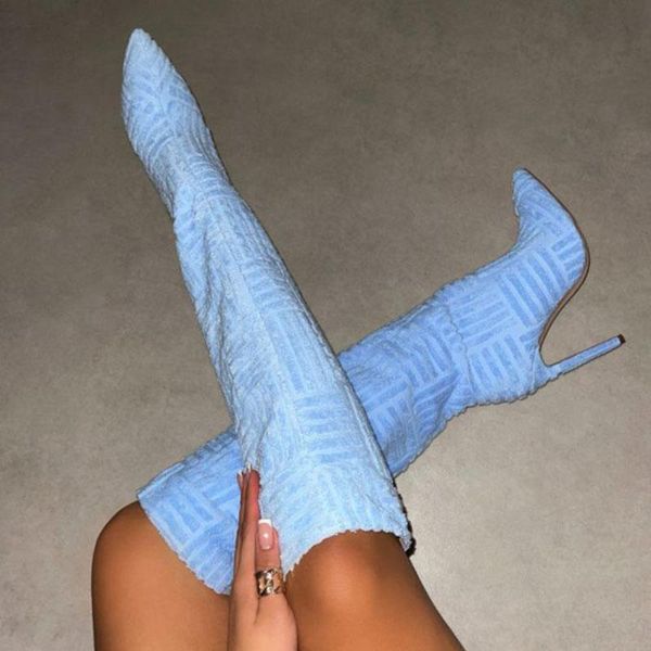 

dress toe shoes pointed women knee boots thin high heel casual long yk34