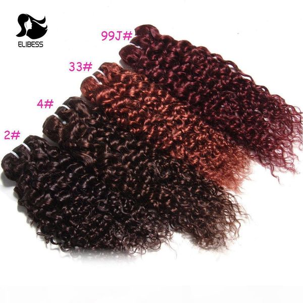 

elibess 100% human hair bundles water wave brazilian hair weave bundles non remy hair extensions 100g pcs 3pcs lot 12-28inch dhl free, Black