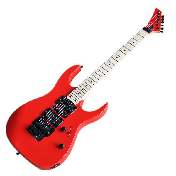 

factory outlet-6 strings red electric guitar with maple fingerboard,24 frets