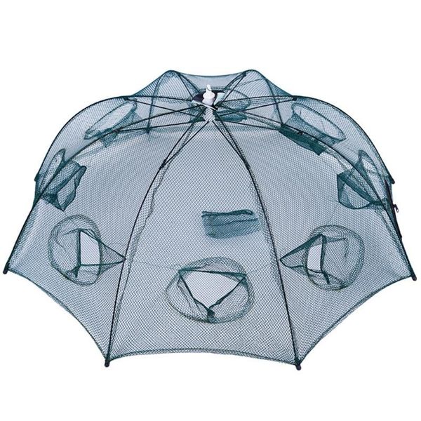 

fishing accessories 2021 net strengthened 4-24 holes automatic nylon crayfish crab fish folding network pescaria material de pesca