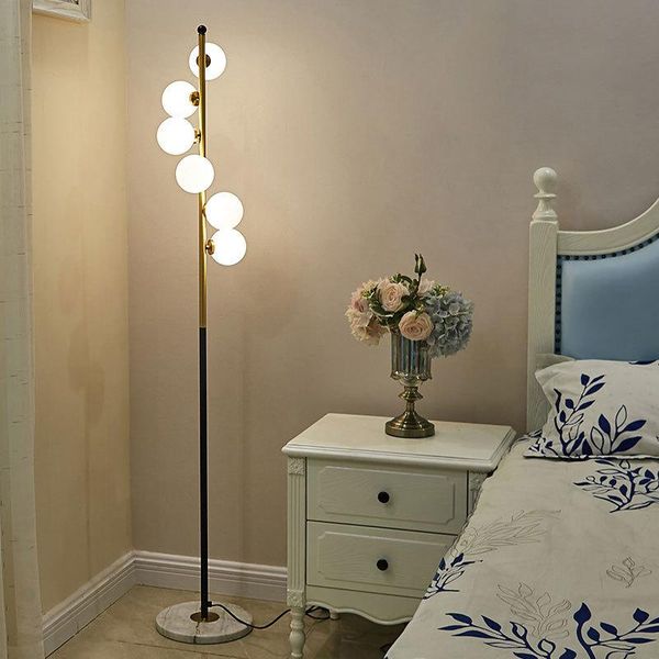 

nordic glass ball standing lam for living room light bedroom floor lamp creative art home decor lighting fixtures g4 ac85-265v
