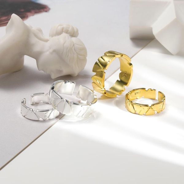 

wedding rings fashion simple couple ring open geometric gold silver color engagement jewelry for women men love gift 2pcs/set, Slivery;golden