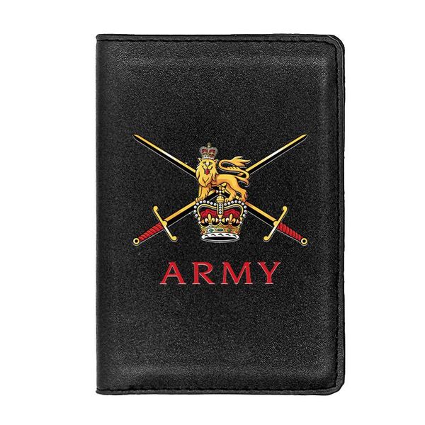 

card holders classic united kingdom army passport holder personality leather men women travel id case cover gift, Brown;gray