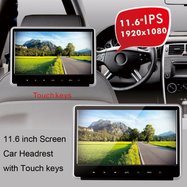 

11.6 inch ips screen hd 1080p car headrest bracket mount dvd player with hdmi-input/usb/sd/ir/fm/games