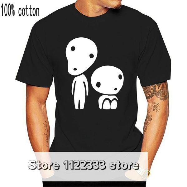 

men's t-shirts kodama forest tree spirits princess mononoke t-shirt alternative anime clothing, White;black