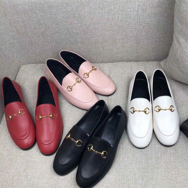 

2019 moccasins shoes women genuine leather fashion loafers luxury mules shoes horsebit casual shoes, Black