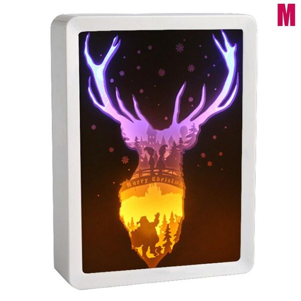 

3d night lamp paper pattern painting led table shadow box frame party home decor ti99