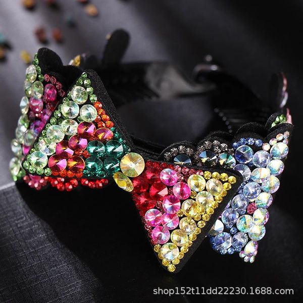 

hair clips & barrettes maru ornamental female korean water drill bow disc headdress flower headpiece set diamond fashion ring clip, Golden;silver